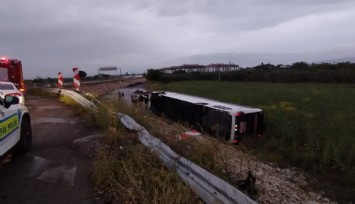 Manisa'da yolcu otobüsü şarampole yuvarlandı: 10 yaralı