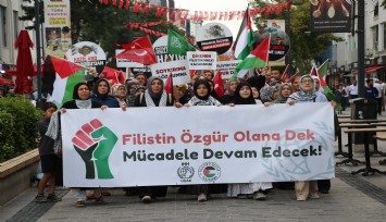 Uşak'ta Sumud Filosu ve Gazze'ye destek yürüyüşü