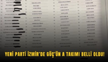 YENİ Parti İzmir’de Güç’ün A takımı belli oldu!