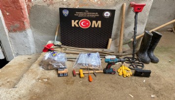 Kaçak kazıya polis baskını: 3 gözaltı