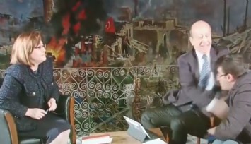 Gazeteci Sarıkaya canlı yayında muhabire tokat attı