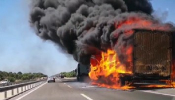 İzmir'de alev topuna dönen tırdan sıçrayan alevler 25 dönüm makilik alanı küle döndürdü  