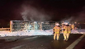 Selçuk’ta facia: Yanan tırın sürücüsü hayatını kaybetti