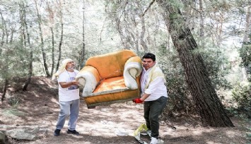 Buca’da ormanlık alandan çıkan çöp ve atıklar “bu kadarda olmaz” dedirtti  