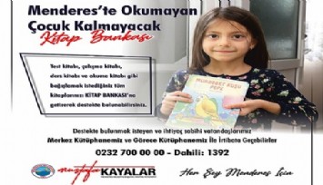 Menderes Belediyesinden örnek hizmet: Çocuklar daha çok okusun diye Kitap Bankası kuruldu