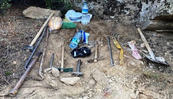 Cürete bak: Dinamitle kaçak kazı yapıp tarihi eser ararken yakalandılar