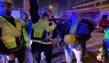 Bornova Belediye Başkanı İduğ: Vinç enkazının altında kalan 3 kişiye ulaşılmaya çalışılıyor