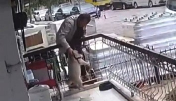 Balkona tırmanıp köpeği çaldı