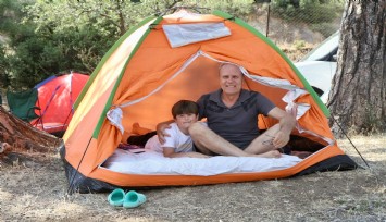 Babalar ve çocukları kampa girdi