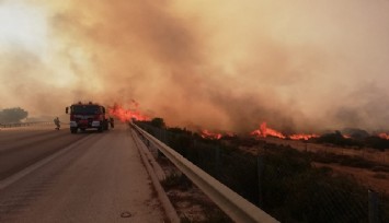 Çeşme’de yangın paniği: Otoyol trafiğe kapandı