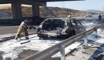 İzmir’de gurbetçi aileye şok: Otomobil hareket halindeyken yandı