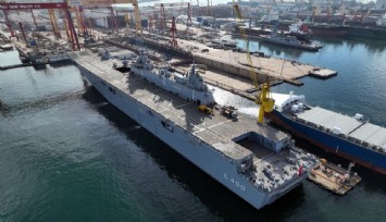 Türkiye’nin ilk uçak gemisi havadan görüntülendi