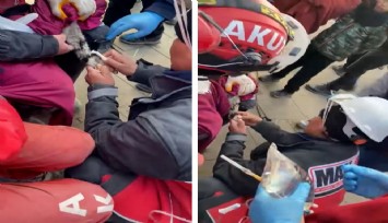 Enkazsdan kurtarılan kediye MAKUR desteği