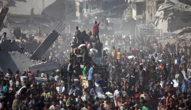 Gazze’ye insani yardım taşıyan 400 kamyon giriş yaptı