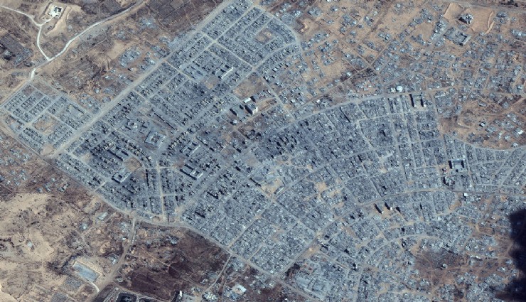 Mars yüzeyi değil Gazze: İsrail'ın neden olduğu yıkım uydudan böyle görüntülendi