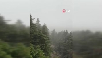 Uludağ’da ilk kar yağışı böyle görüntülendi