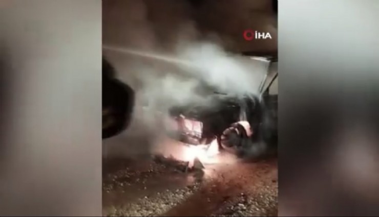 Otomobil patladı, feci şekilde can verdi