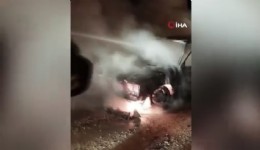 Otomobil patladı, feci şekilde can verdi