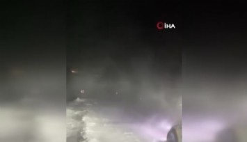 Palandöken geçidinde kar ve tipi nedeniyle mahsur kaldılar