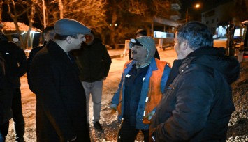 Başkan Ömer Eşki gece mesaisinde: Çalışmaya devam edeceğiz, hiçbir şey bizi durduramaz!