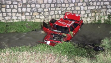 Denizli'de babasından kaçırdığı arabayla dereye uçtu