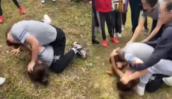 İzmir kız öğrenciler saç saça kavga etti: O anlar kamerada