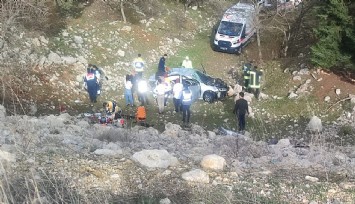 Konya'da korkunç kaza: Otomobil uçuruma yuvarlandı
