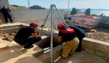 İzmir'de kuyuya düşen yaşlı kadın kurtarıldı