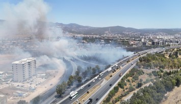 Bornova’da otluk alanda yangın