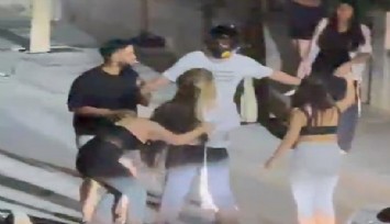 Manisa'da çirkin görüntüler: Genç kızlar saç saça girdi, o anlar kamerada