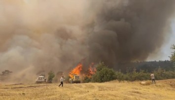 Denizli’de devam eden orman yangınına havadan ve karadan müdahale sürüyor