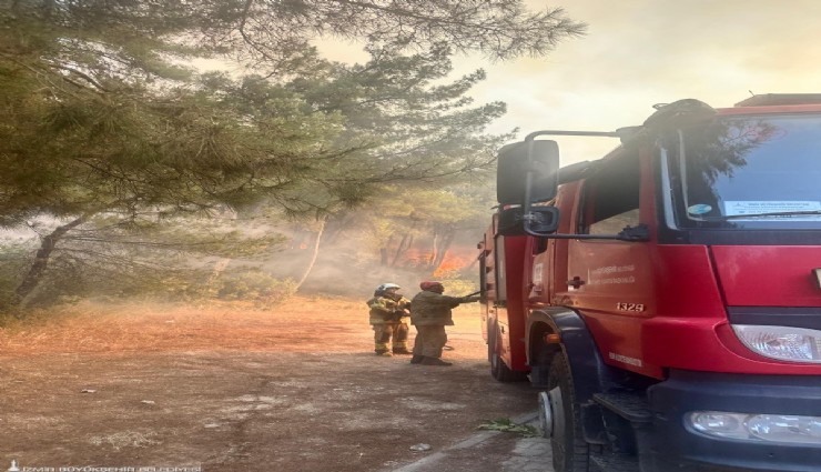 Gaziemir’de yangın kontrol altına alınıyor