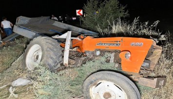 Hafriyat kamyonu traktöre arkadan çarptı: 1 can kaybı 1 yaralı