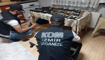 İzmir'de cephanelik gibi atölyeye polis baskını: Suç örgütü çökertildi