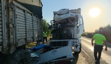 Kamyonundaki arızayı kontrol için inen sürücü başka bir kamyonun altında kaldı