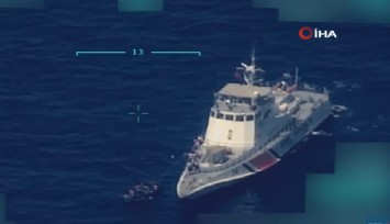 Yunan sahil güvenliği düzensiz göçmenleri açık denize bıraktı: O anlar İHA kamerasında