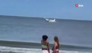 ABD'de okyanusa acil iniş yapan küçük uçak takla attı