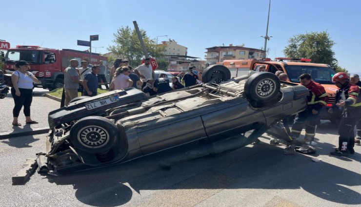 Aydın’da otomobil refüje çıkarak takla attı: 2 kişi yaralandı