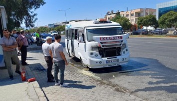 Aydın’da yolcu minibüsü yanmaya başladı: Yangın büyümeden söndürüldü