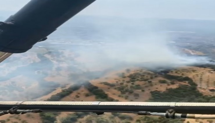 Aydın’da zirai alandaki yangını söndürme çalışmaları devam ediyor