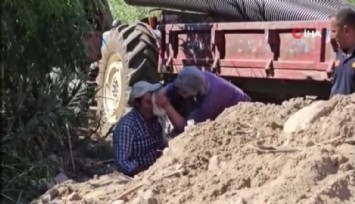 Babasına yardıma gelen oğul, göçük altında kaldı