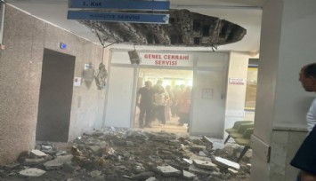 Denizli Devlet Hastanesi’nde tavan çöktü: 2 kişi yaralandı
