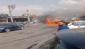 Elektrikli araba kendi kendine alev aldı