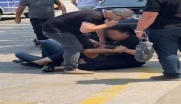 Eski eşinden kocasına meydan dayağı kamerada