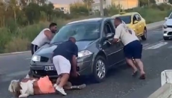 Önce çarptı, sonra kaçmaya çalıştı: Kadını ezilmekten vatandaşlar kurtardı