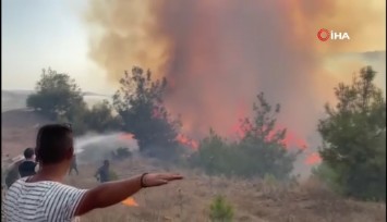 Orman yangınında ters aleve maruz kalan orman işçilerinin o anları kamerada