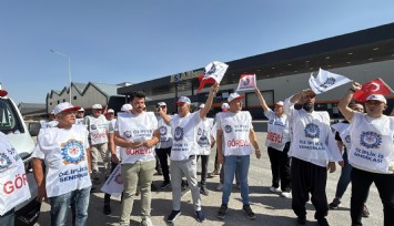 Uşak'ta Öz İplik İş Sendikası'ndan eylem