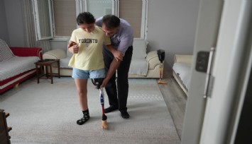 12 yaşındaki Özge yeni protezine kavuştu, okul heyecanı yeniden başladı