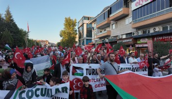 Gediz'de Filistin'e destek yürüyüşü