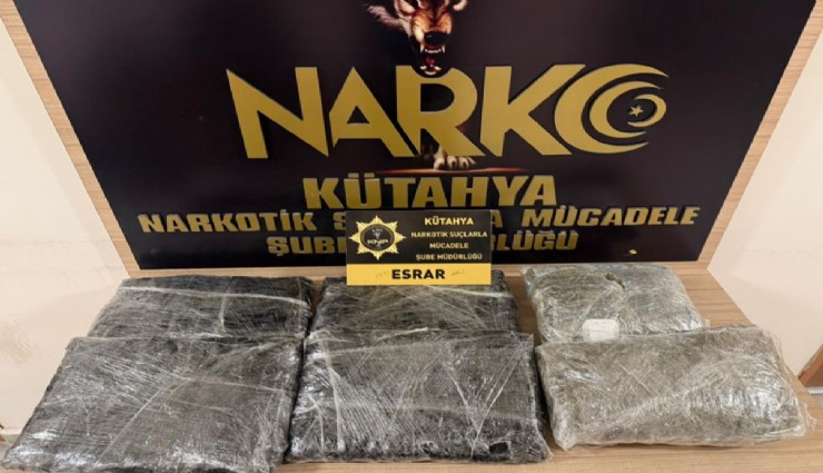 Kütahya’da uyuşturucu operasyonu: 6,5 kilo esrar ve 58 bin içimlik sentetik madde ele geçirildi